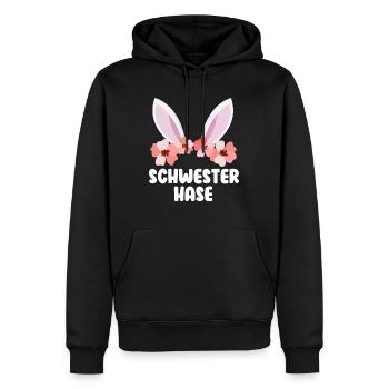 Frohe Ostern Schwester Hase Osterhasen Schwestern - Männer Premium Bio Hoodie - Schwarz - Vorne - Nico (187cm)