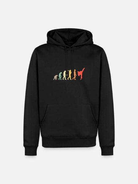 Retro Karate Evolution Geschenk für Karateka - Männer Premium Bio Hoodie - Schwarz