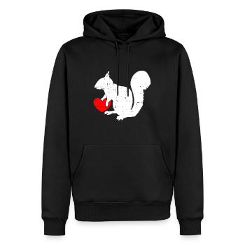 Eichhörnchenherz Valentinstag Süße V-Day Love Boys - Männer Premium Bio Hoodie - Schwarz - Vorne - Nico (187cm)
