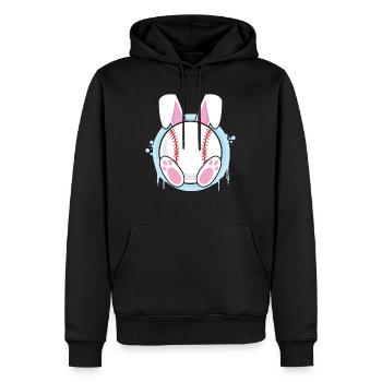 Baseball Fan Osterhasen Baseball Hase Osterfreund - Männer Premium Bio Hoodie - Schwarz - Vorne - Nico (187cm)