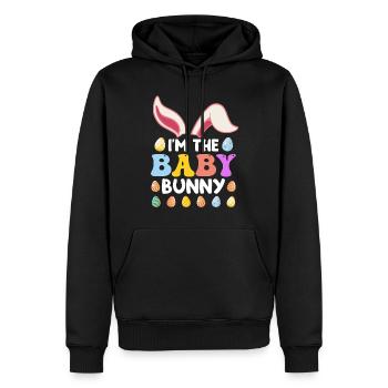 Baby Hase Osterhasen Cute Osterfreunde Kinder - Männer Premium Bio Hoodie - Schwarz - Vorne - Nico (187cm)