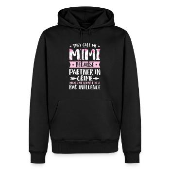 Sie nennen mich Mimi, weil Partner in Crime Funny M - Männer Premium Bio Hoodie - Schwarz - Vorne - Nico (187cm)