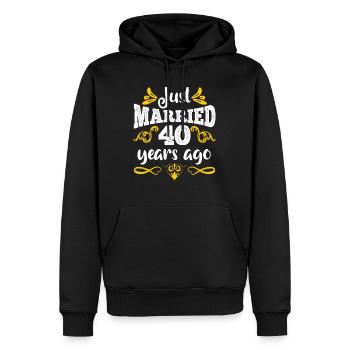 Just married 40 years married - Men’s Premium Organic Hoodie - black - Front - Nico (187cm)