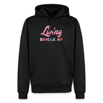 Living Single AF Single Männer - Männer Premium Bio Hoodie - Schwarz - Vorne - Nico (187cm)