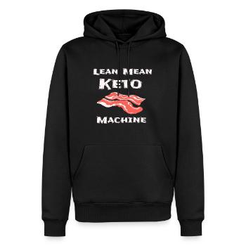 Lustige ketogene Keto Low Carb Diät Speck Liebhaber - Männer Premium Bio Hoodie - Schwarz - Vorne - Nico (187cm)