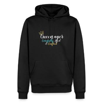 Keine Seniorin Ich bin eine Königin Keine alte Dame Oma - Männer Premium Bio Hoodie - Schwarz - Vorne - Nico (187cm)
