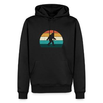Retro Big Foot - Cool Sunset Bigfoot Lovers Gift - Men’s Premium Organic Hoodie - black - Front - Nico (187cm)