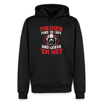 Feuerwehrmann Feuerwehrmänner finden sie heiß nass nass lustig Gi - Männer Premium Bio Hoodie - Schwarz - Vorne - Nico (187cm)