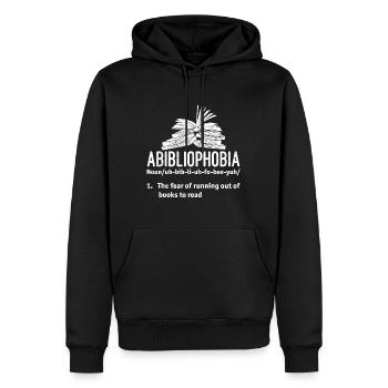 Abibliophobie Amoureux des livres Lecteurs de livres - Sweat à capuche Premium bio Homme - noir - Devant - Nico (187cm)