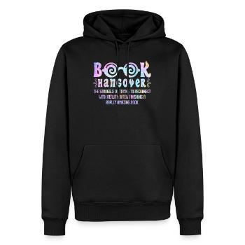Livres Gueule de bois Amoureux des livres Rat de bibliothèque Lecteurs Fans - Sweat à capuche Premium bio Homme - noir - Devant - Nico (187cm)