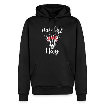 Heu Mädchen Heu Lustige Ziege Liebhaber für MädchenBauernhoffo - Männer Premium Bio Hoodie - Schwarz - Vorne - Nico (187cm)