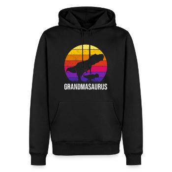 Omasaurus Grandma Muttertag Dinosaurier Fan - Männer Premium Bio Hoodie - Schwarz - Vorne - Nico (187cm)