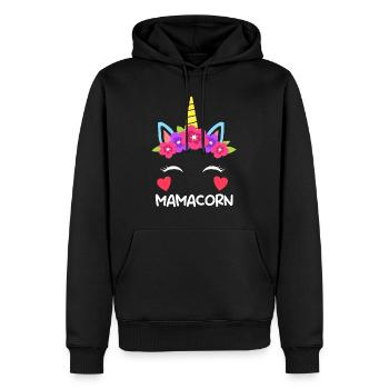 Mamacorn Einhorn Fan Muttertag Mom Unicorn - Männer Premium Bio Hoodie - Schwarz - Vorne - Nico (187cm)