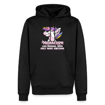 Mamacorn Einhorn Muttertag Mama Cooles Einhorn - Männer Premium Bio Hoodie - Schwarz - Vorne - Nico (187cm)