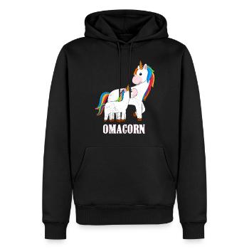 Grand-mère Licorne Fête des mères Fans Grand-mère Omi - Sweat à capuche Premium bio Homme - noir - Devant - Nico (187cm)