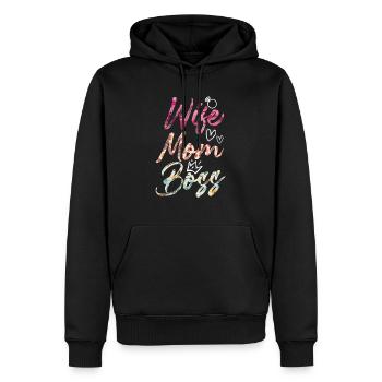 Ehefrau Mama Chefin Muttertag Supervisor - Männer Premium Bio Hoodie - Schwarz - Vorne - Nico (187cm)