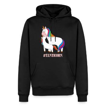 Licorne cool Fête des mères Tantes Licornes - Sweat à capuche Premium bio Homme - noir - Devant - Nico (187cm)