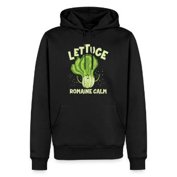 Lettuce Romaine Calm Mindfulness Vegan Yoga Lover - Men’s Premium Organic Hoodie - black - Front - Nico (187cm)