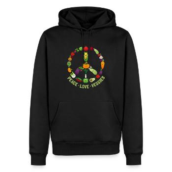 Funny Vegetarian Gift Men Women Cool Vegan Veggiep - Men’s Premium Organic Hoodie - black - Front - Nico (187cm)