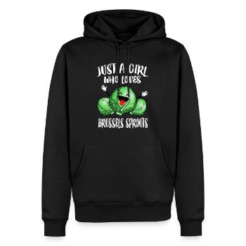 Just A Girl Who Loves Brussels Sprouts Vegetable V - Men’s Premium Organic Hoodie - black - Front - Nico (187cm)
