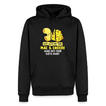 Mac And Cheese Cadeau Macaroni Cheesy Noodle - Sweat à capuche Premium bio Homme - noir - Devant - Nico (187cm)