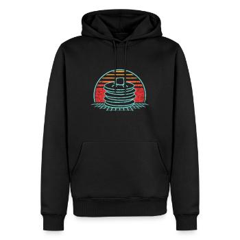 Pfannkuchen Retro Vintage 80er Jahre Stil Geschenk - Männer Premium Bio Hoodie - Schwarz - Vorne - Nico (187cm)
