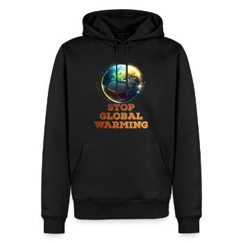 Erderwärmung Stop Rettet die Erde Klimaaktivist - Männer Premium Bio Hoodie - Schwarz - Vorne - Nico (187cm)