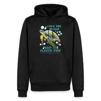 Sauvons les tortues Sauvons l’océan Conservation - Sweat à capuche Premium bio Homme - noir - Devant - Nico (187cm)