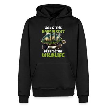 Rettet den Regenwald Wildlife Artenschutz - Männer Premium Bio Hoodie - Schwarz - Vorne - Nico (187cm)