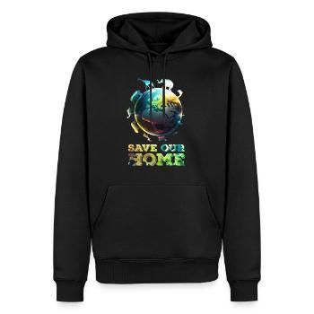 Sauvez notre maison Conservation de la planète Sauvez la Terre - Sweat à capuche Premium bio Homme - noir - Devant - Nico (187cm)