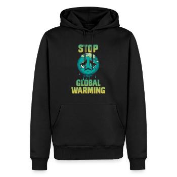 Protection du climat Stopper le réchauffement climatique Respectueux du climat - Sweat à capuche Premium bio Homme - noir - Devant - Nico (187cm)