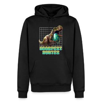Eggspert Easter Eggs Search Dinsosaur Easter Bunnies - Men’s Premium Organic Hoodie - black - Front - Nico (187cm)