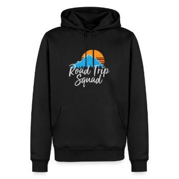Road Trip Squad | Tour itinérant Souvenir Giftjoyr - Sweat à capuche Premium bio Homme - noir - Devant - Nico (187cm)