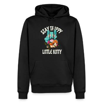 Acid Kätzchen Lustige Hippie Katze Psychedelisch - Männer Premium Bio Hoodie - Schwarz - Vorne - Nico (187cm)