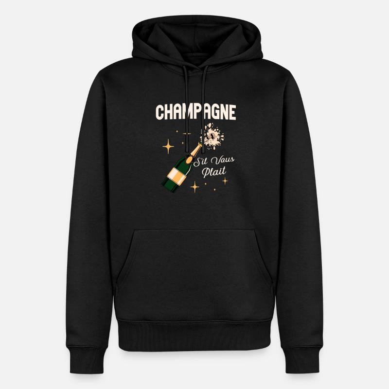 S’il Vous Plait Buveur - Sweat à capuche Premium bio Homme - noir