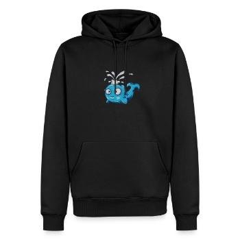 Baleine mignonne drôle de créatures marines sous l’eau - Sweat à capuche Premium bio Homme - noir - Devant - Nico (187cm)