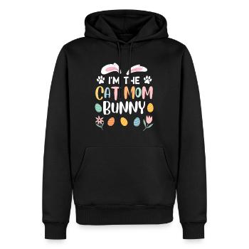 Katzenliebhaber Mama Hase Osterhasen Ostern - Männer Premium Bio Hoodie - Schwarz - Vorne - Nico (187cm)
