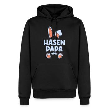 Papa Hase Osterhasen Dad Osterfreunde Daddy - Männer Premium Bio Hoodie - Schwarz - Vorne - Nico (187cm)