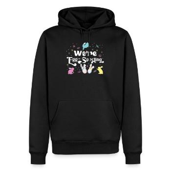 Pâques, nous observons les œufs pour les futurs parents - Sweat à capuche Premium bio Homme - noir - Devant - Nico (187cm)