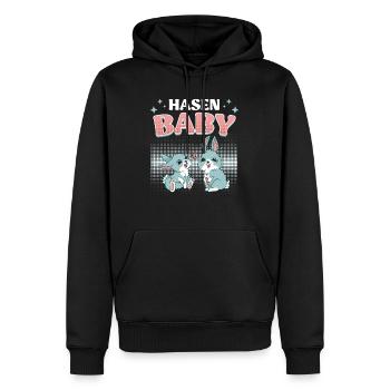 Baby Hase Osterhasen Cute Osterfreunde Kinder - Männer Premium Bio Hoodie - Schwarz - Vorne - Nico (187cm)