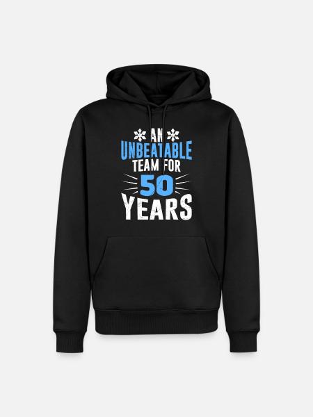 50 years of a team Golden wedding anniversary - Men’s Premium Organic Hoodie - black