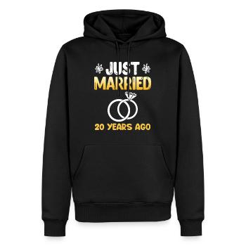 20 years married porcelain wedding - Men’s Premium Organic Hoodie - black - Front - Nico (187cm)