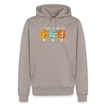 Professeur amateur de livres Booknerd Bookworm - Sweat à capuche Premium bio Homme - taupe - Devant - Nico (187cm)