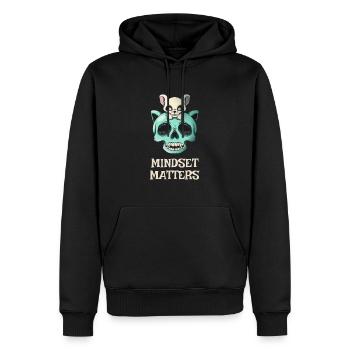 L’état d’ compte Chat Souris Motivation Entrepreneur - Sweat à capuche Premium bio Homme - noir - Devant - Nico (187cm)