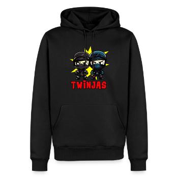 Twinjas Ninja Zwillinge Lustiges Geschwister Jungs - Männer Premium Bio Hoodie - Schwarz - Vorne - Nico (187cm)
