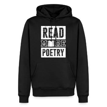 Read more Poetry Poesie Gedichte Poeten - Männer Premium Bio Hoodie - Schwarz - Vorne - Nico (187cm)