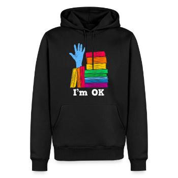 Buchlieberhaber Je suis OK avec les livres Amoureux des livres - Sweat à capuche Premium bio Homme - noir - Devant - Nico (187cm)