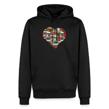 Bookheart Amoureux du livre Rat de bibliothèque Rat de bibliothèque - Sweat à capuche Premium bio Homme - noir - Devant - Nico (187cm)