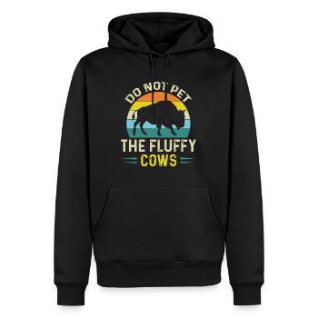 Ne caressez pas les vaches moelleuses drôles de bison Yellowstone - Sweat à capuche Premium bio Homme - noir - Devant - Nico (187cm)