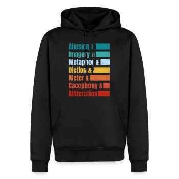 Amateurs de livres Rat de bibliothèque Livres Amateurs de lecture - Sweat à capuche Premium bio Homme - noir - Devant - Nico (187cm)